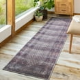 thumbnail image 3 of Boutique Rugs Bagacay Boho Oriental Medallion Runner Rug -Traditional Floral Carpet for Hallway, Kitchen - Machine Washable - Plum, Red, Sage, Pink - 2'7" x 12' Runner, 3 of 13