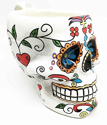 Pacific Giftware Colorful Day Of The Dead Skull Drinking Mug Home Decor
