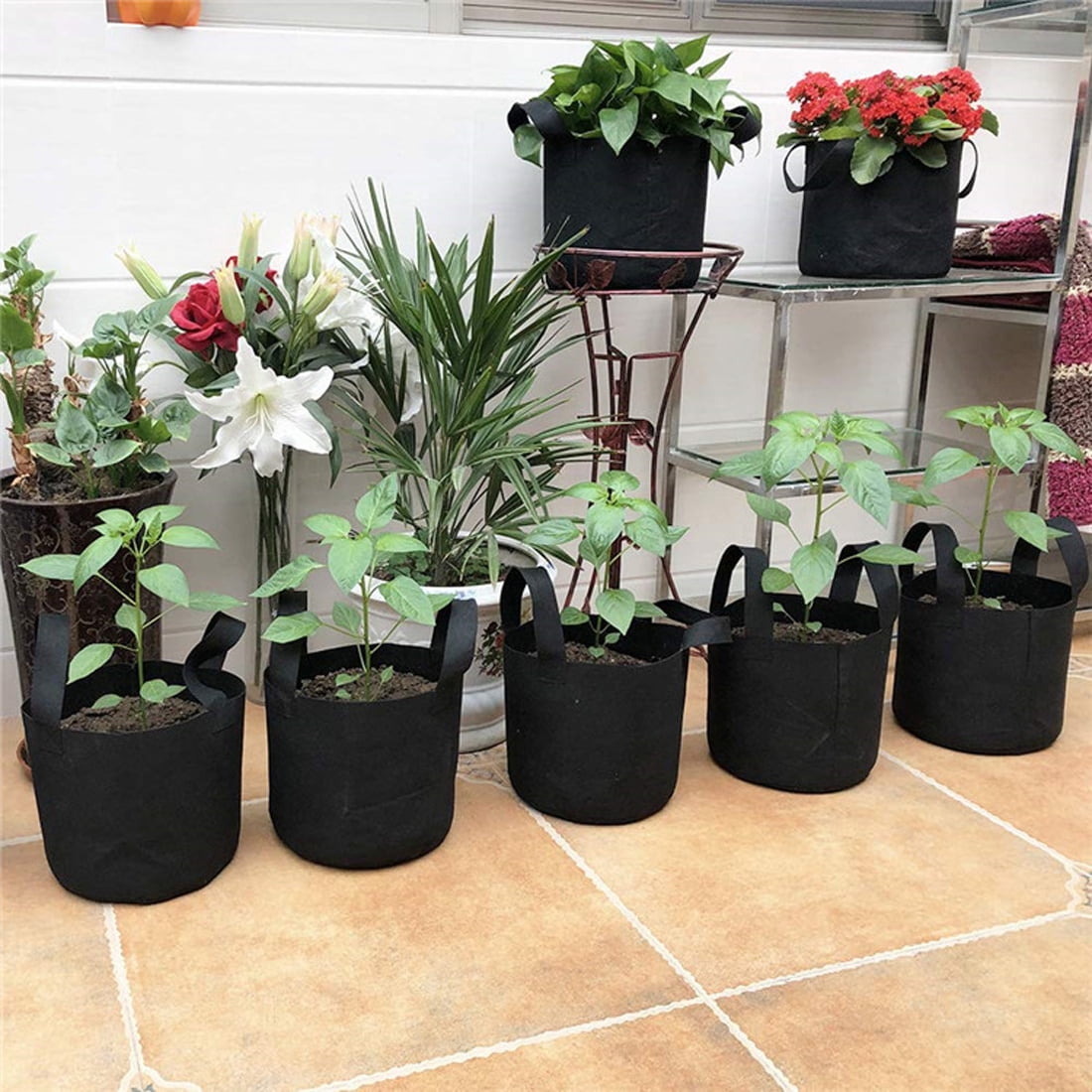 1-20xGarden Planting Grow Bag Outdoor Vegetable Flower Potato Tomato Planter Pot 