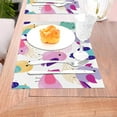 thumbnail image 5 of XMXT 6 Pcs PVC Woven Placemats, Colorful Cartoon Bird Painting Stain Resistant Anti-Skid Place Mats for Dining Table, 12 x 18 inches, 5 of 6