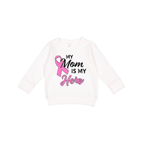 Inktastic My Mom is My Hero Breast Cancer Awareness Toddler Sweatshirt