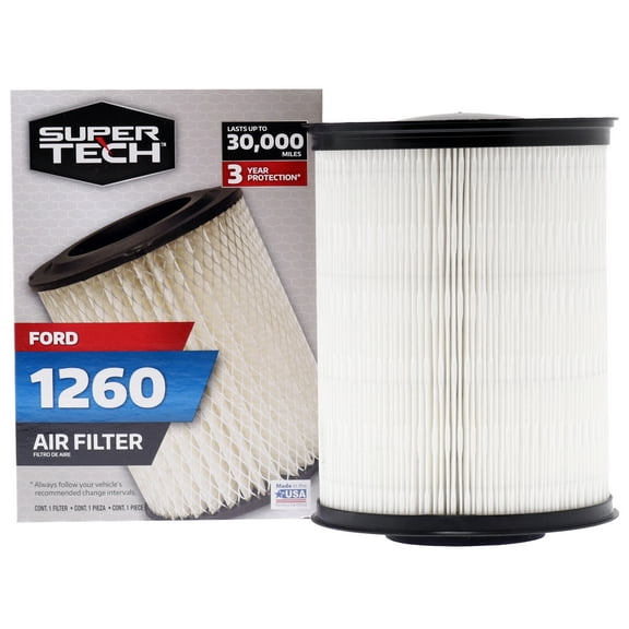 Super Tech 1260 Engine Air Filter, Replacement for Ford Fits select: 2012 FORD FOCUS, 2013-2019 FORD ESCAPE