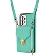 thumbnail image 6 of ELEHOLD Crossbody Wallet Case for Samsung Galaxy A53 5G,Premium Leather Case with Card Holders Zipper Pocket Metal Snap Stand Function Detachable Shoulder Strap Luxury Case for Women,Mint, 6 of 7