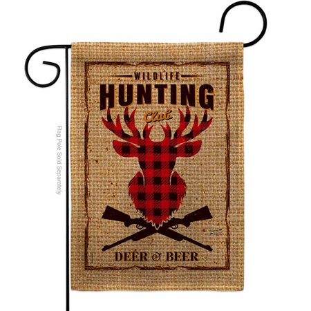 Angeleno Heritage G130407-DB Deer & Beer Sports Hunting 13 x 18.5. in. Double-Sided Decorative Vertical House Garden Flag for Decoration Banner Yard Gift