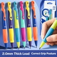 thumbnail image 4 of Purple Yellow 2.0mm Mechanical Pencil With Grip, Ergonomic Beginner Pencil With Sharpener And HB Leads For Handwriting Drawing, 4 of 9