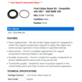 thumbnail image 2 of Front Caliper Repair Kit - Compatible with 2001 - 2006 BMW 330i 2002 2003 2004 2005, 2 of 2