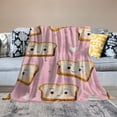 thumbnail image 2 of JEUXUS Throw Blanket,Cute Funny Bread Pattern Flannel Soft Cozy Fluffy Throw Blankets and Warm Throws for Adults in Couch Sofa Bed, 2 of 6