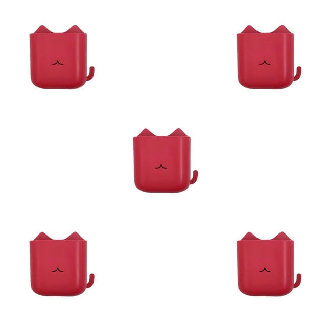 Kearding Soporte de Control remoto, caja de almacenamiento de aire acondicionado autoadhesiva para pared, decoración de plástico, organizador rojo 5Conjunto