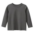thumbnail image 2 of Otqutp 1-9 Years Toddler Baby Boy Girl Basic Solid Plain Organic Cotton T Shirts Long Sleeve Tops Long Sleeve Tee Shirt Girls Clothes(I,1-2 Years), 2 of 4
