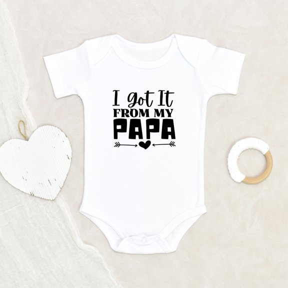 Newbabywishes - Funny Got it from my Papa Baby Clothes for Boys and Girls - Newborn Baby Clothes