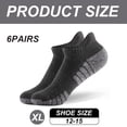 thumbnail image 2 of 6 Pairs Mens Socks, Anti-Blister Cushioned Breathable Running Cotton Socks-XL, 2 of 6