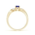 thumbnail image 2 of Angara Natural 0.5 Ct. Tanzanite with Diamond Three Stone Ring in 14K Yellow Gold for Women (Ring Size: 3.5), 2 of 11