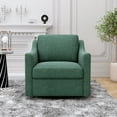 thumbnail image 5 of Swivel Accent Chair, Paproos Linen Upholstered Armchair, 31’’Wide 360 Degree Swivel Barrel Chair with Cushions & Nailhead Trim, Comfy Reading Chair Club Sofa Chair for Living Room Bedroom， Green, 5 of 6
