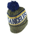thumbnail image 4 of Top Headwear Los Angeles Winter Striped Beanie w/ Pom - Yellow/Blue, 4 of 4