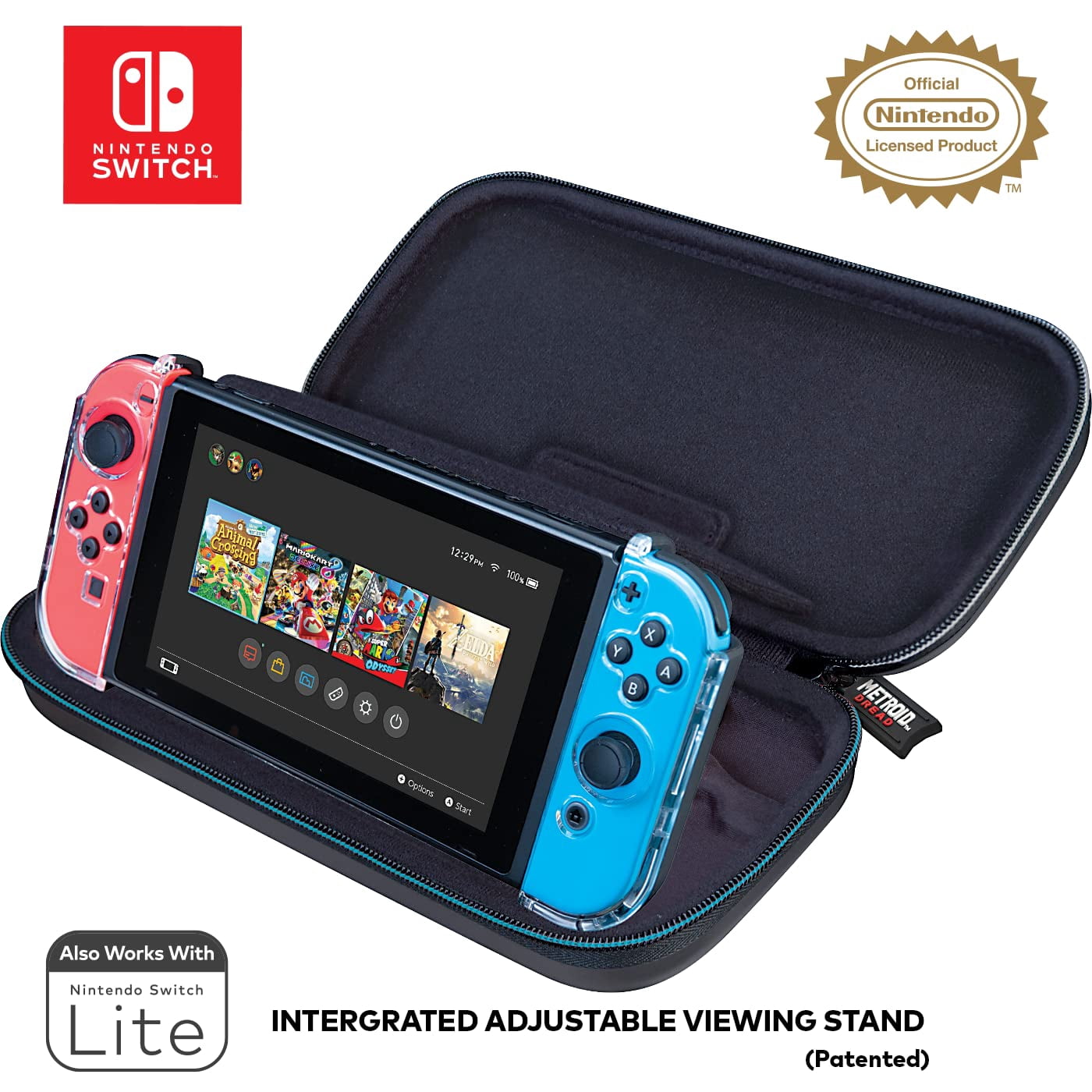 Game Traveler Metroid Carry Case for Nintendo Switch OLED, Switch