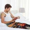 thumbnail image 5 of Salouo Dynamic Fire Bird Art Print Pajama Pants for Men, Lounge Pants Elastic Waistband Casual Men's sleepwear Loungewear Sleep Pajama Pant -Large, 5 of 7