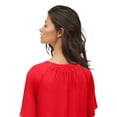 thumbnail image 2 of Ellos Plus Size V-Neck Crinkle Tie-Front Elbow-Sleeve Blouse, 2 of 3