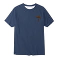 thumbnail image 4 of NINGMENG Chemises & Hauts pour Garçons Tout-Petits Imprimé Cocotier Col Rond Manches Courtes Mignon Décontracté Sport Confortable Chandail T-Shirts Extérieur, Bleu, 8-9 Ans, 4 of 4