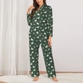 thumbnail image 2 of Honeii Colorful Mallard Duck Print Women's Pajama Sets Long Sleeve Button Down Sleepwear Nightwear Soft Pjs Lounge Sets 2PCS-Large, 2 of 7