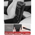 thumbnail image 6 of KBH Center Console Armrest Cover for Tesla Model Y Accessories 2020-2025/Model 3 2017-2023, Leather Middle Console Lid Cushion Pad with Side & Under Pockets, Black, 6 of 8