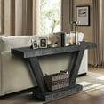 thumbnail image 3 of 60 Inches Vintage Distressed Wood Entryway Bench with 2-Tier Solid Wood Veneer Storage Cabinet, Rustic Wide Design for Hallway, Living Room & Behind Sofa, Antique Black, 3 of 5