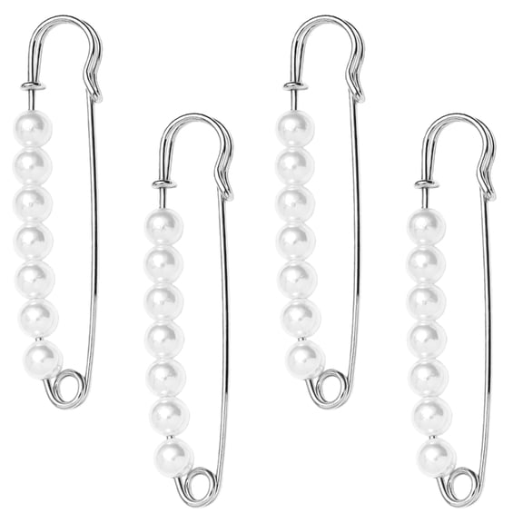 4Pcs Fashionable Pearls Clothing Pin Pants Waist Tighteners Clip Waistband Adjusters Clips for Jeans Trousers Pants
