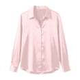 thumbnail image 5 of NTACZA Women Tops Business Casual Silk Work Blouse Loose Button Down Satin Casual Shirts for Women 5XL, 5 of 5