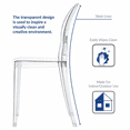 thumbnail image 5 of 2xhome Modern Contemorary Dining Ghost Side Chair Transparent Stackable Victorian Acrylic Plastic Vanity Chair, Clear, Set of 1, 1 piece, 5 of 12