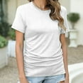 thumbnail image 6 of XIAfhje Summer Tops for Women 2024 Dressy Casual Roundneck Short Sleeve T-Shirts Solid Color Fashion Trendy Soft Comfy Tee Tops Outfits Clothes 2024, 6 of 9