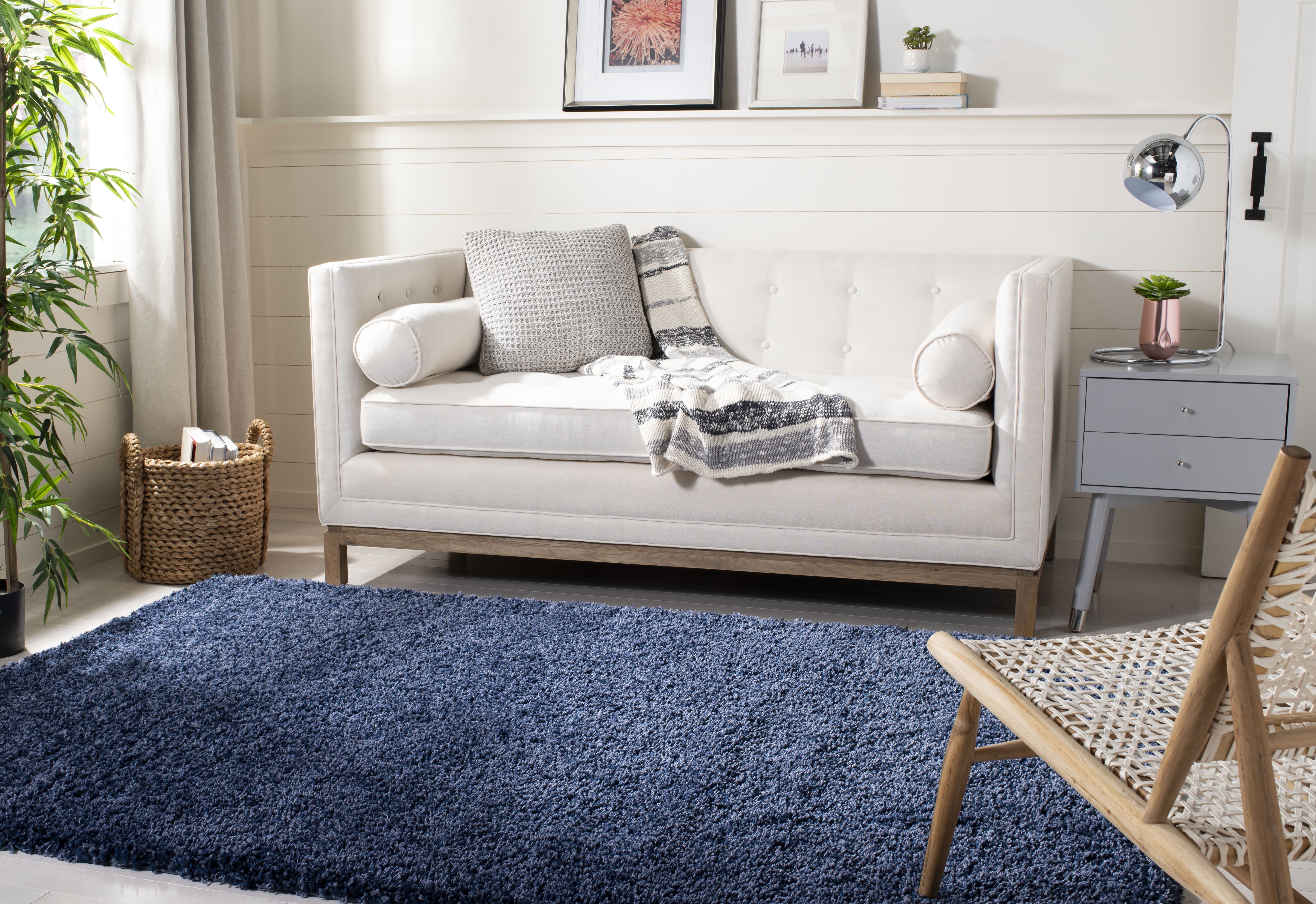 Safavieh California Plush Solid Shag Area Rug, Navy, 6' x 8'