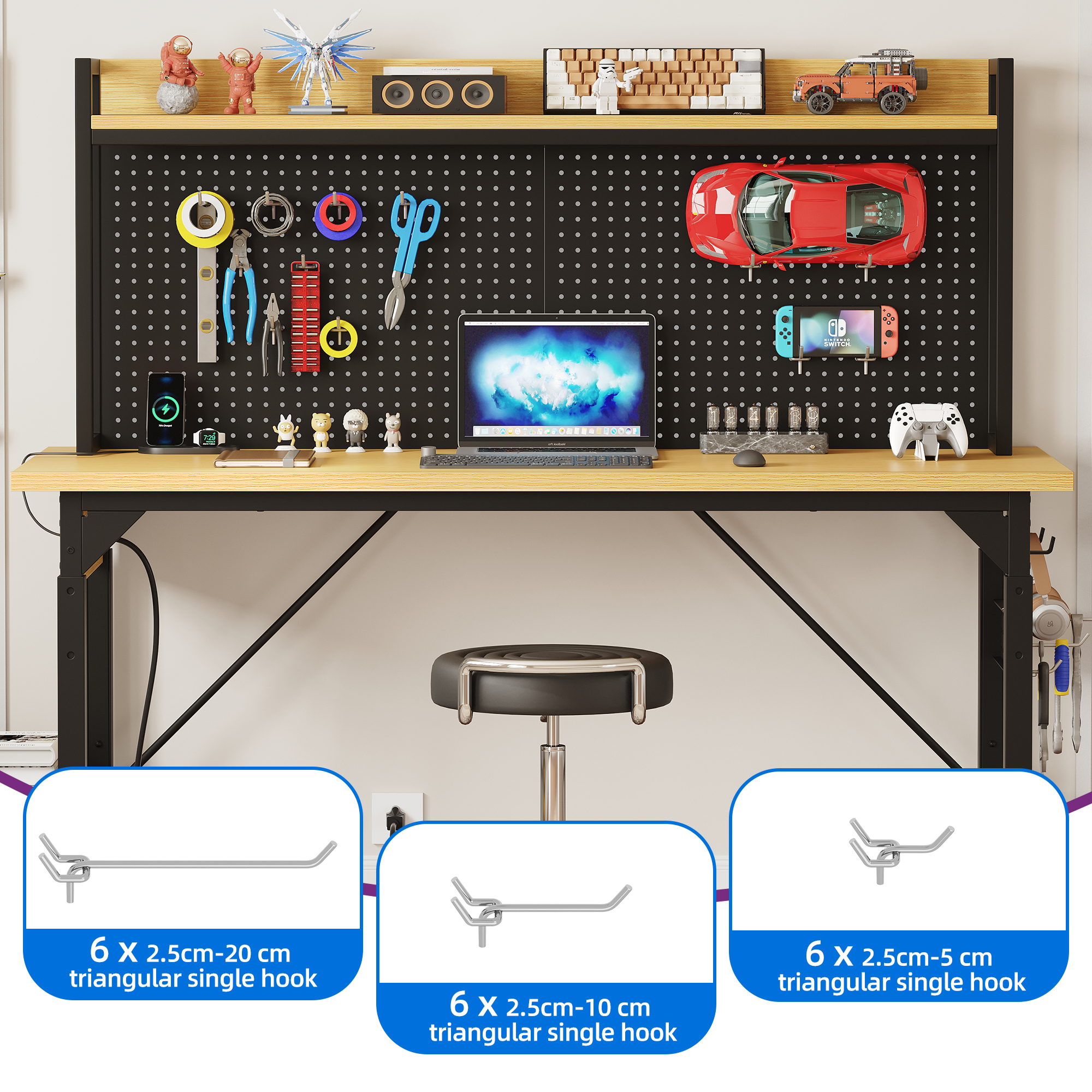 Dextrus Multifunctional Workbench with Wheels, 59 x 24 inches photo 7