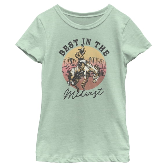 Girl's Lost Gods Best in the Midwest Graphic Tee Mint Medium