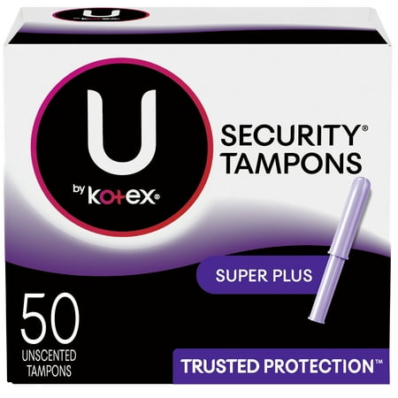 Tampon Convenience Pack (2 Pack) U by Kotex Security Tampons, Super Plus Absorbency, Unscented (Choose Your Count) ()