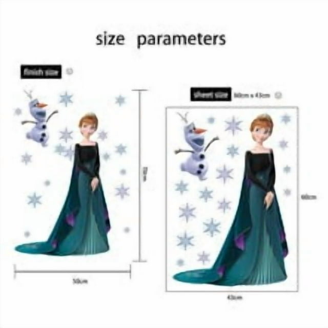 Elsa Anna Princess Frozen Wall Stickers Children's Room Bedroom Decoration Background Wall Stickers Self Adhesive Stickers