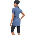 thumbnail image 2 of Maillot de Bain pour Femmes, Combinaison à Manches Courtes, Fermeture Éclair devant, 3 Pcs, 4TG, 2 of 5