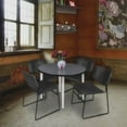 thumbnail image 3 of 36" Round Breakroom Table- Grey Top- Chrome Base & 4 Zeng Stack Chairs- Black, 3 of 9