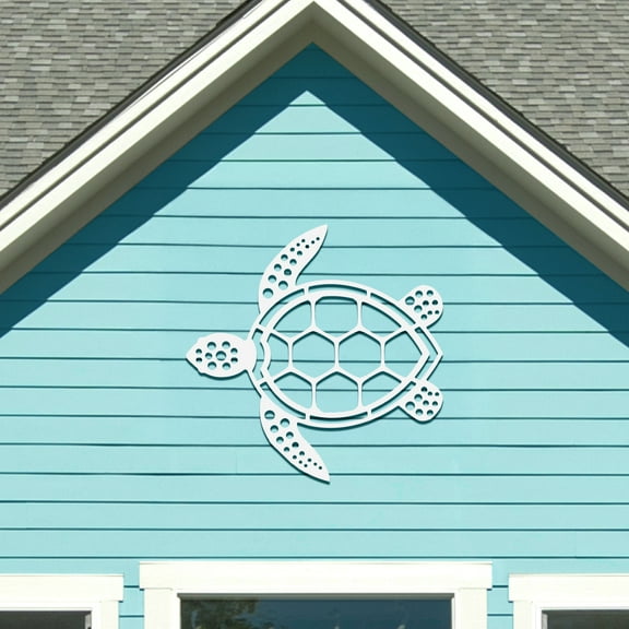 Outdoor Sea Turtle Sign, Weatherproof PVC, Coastal Home Decor, Tropical Decorating, Beach House Nautical Sign, 3 Foot