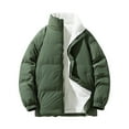 thumbnail image 2 of Lenago Quilted Jackets For Men With High Collar No Hoods Winter Parka Jackets Fleece Lining Thermal Winter Fashion Outerwear Comfortable Cozy Outerwear Thicken Puffer Jackets, 2 of 5