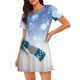 thumbnail image 1 of Balery Christmas Snowman In The Snow Camisón de manga corta con cuello redondo para mujer, cómodo y elegante., 1 of 6