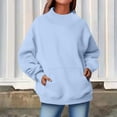 thumbnail image 3 of Sweatshirt For Women Solid Sleeve Oversized Sweatshirt Mock Neck Sweatshirts Casual Fall Fashion Outfits, 3 of 9