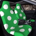 thumbnail image 4 of Goofa Green And White Polka Dot Printed Car Seat Covers, Automotive Seat Covers for Cars Trucks and SUVs, Quick Setup Universal Fit Elastic Seat Covers-2 PCS, 4 of 6
