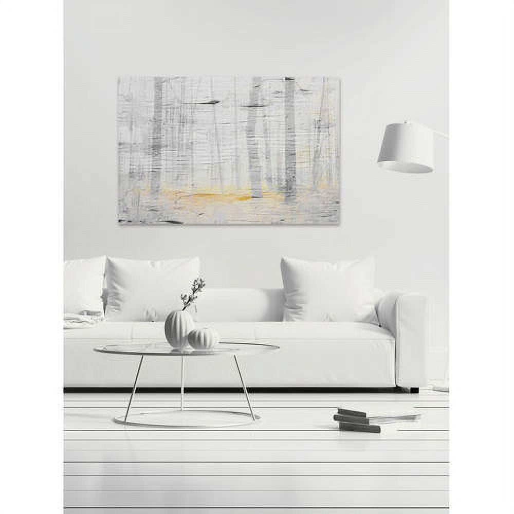 "Trees on Golden Ground" Painting Print on Wrapped Canvas