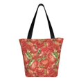 thumbnail image 3 of Easygdp Strawberry Stylish Canvas Handbag Shoulder Tote Bag, Shopping Bag with Zip, Suitable for Buying Groceries, Office, Fitness, 3 of 9