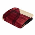 thumbnail image 5 of Abstract Art Flannel Blanket for Bed,Travel and Camping, Beige Red Color Block Composition Super Soft Cozy Blanket for All Seasons 50"x60", 5 of 7