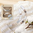 thumbnail image 2 of Tyry.Hu Pacifier Clip Baby Girls Binky Holder Paci Clip Silicone Bead Teething Relief Teether Toy Set of 2 (Pink, Beige), 2 of 7