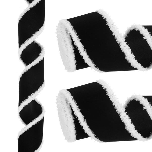Cinta de Navidad de 12 yardas x 2.5" Terciopelo Cintas para Envoltura de Regalos Manualidades Cumpleaños Bodas Festival Decoración de Vacaciones, Negro