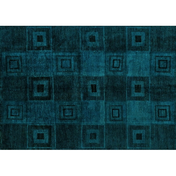 Ahgly Company Indoor Rectangle Abstract Light Blue Modern Area Rugs, 8' x 10'