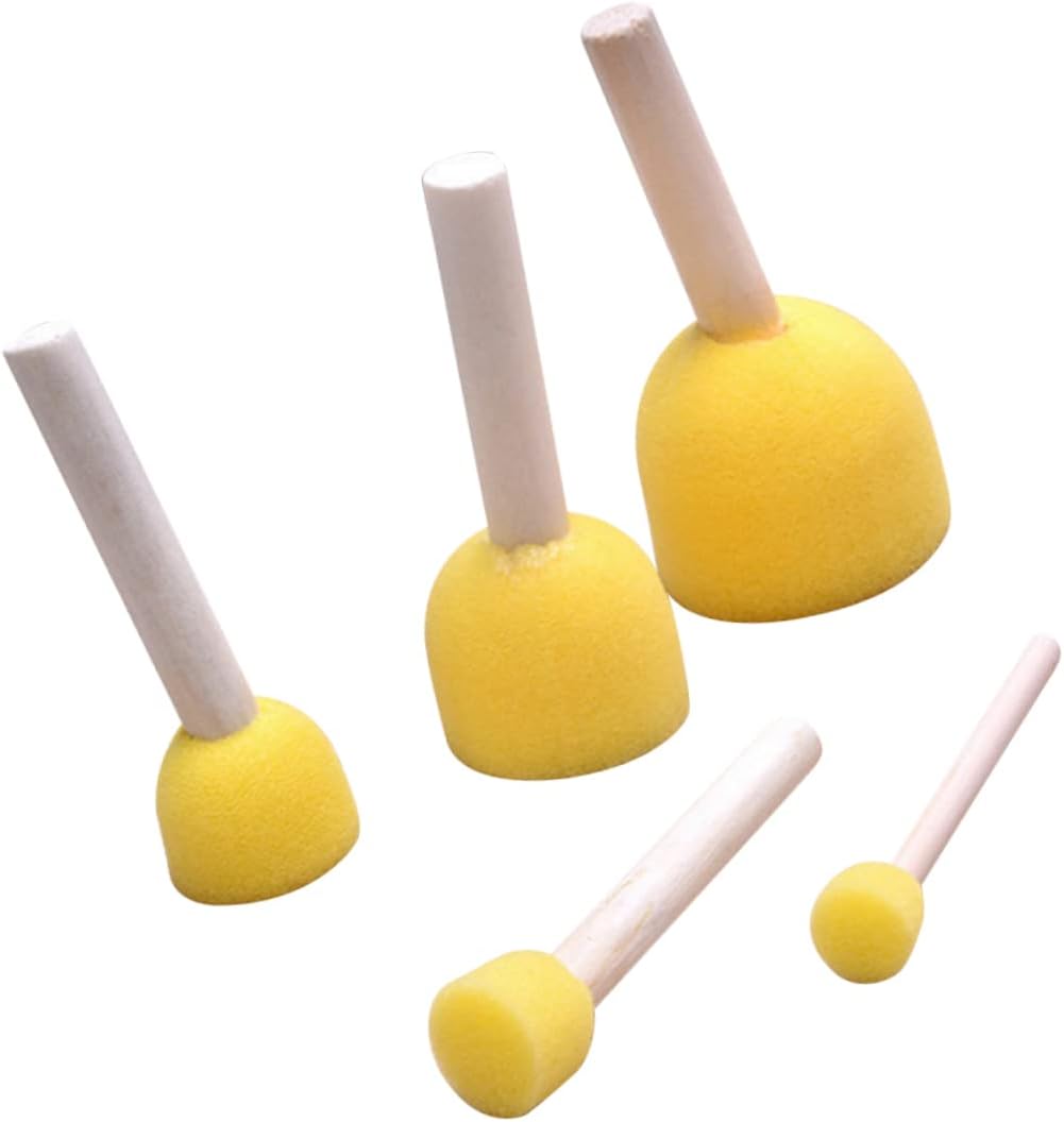 5pcs Circle Stencil Kids Kits Bulk Sponges Sponge Painting Brushes