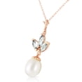 thumbnail image 2 of Galaxy Gold 14K Solid Rose Gold 22" Necklace with Freshwater Pearl and Natural Green Amethyst, 14"-24" Sizes, Symbol of Renewal, 2 of 3