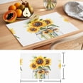 thumbnail image 6 of Summer Sunflower Placemats Set of 8, Retro Watercolor Yellow Flowers Non-Slip Place Mats Washable Table Mats for Kitchen Dining Table Decorations Indoor/Outdoor, 6 of 9